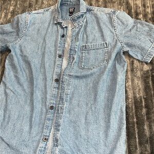 GAP Women's Light Blue Button Down Shirt
